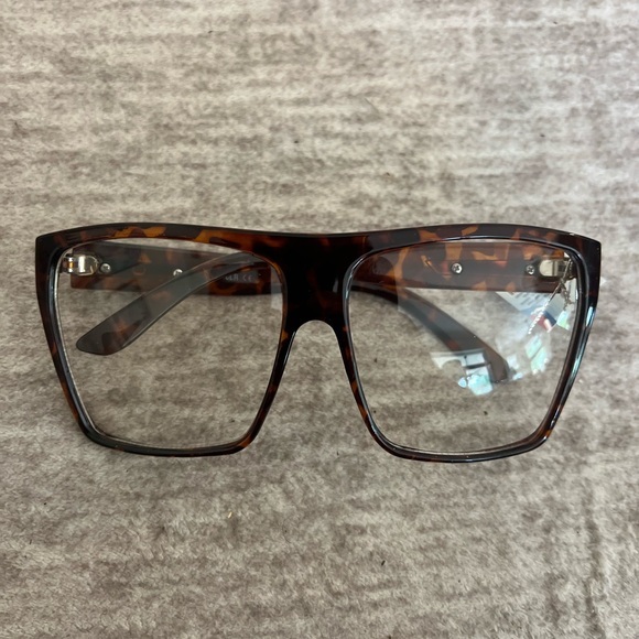 Source Unknown Accessories - Women’s Leopard Large Frame Clear Lens New